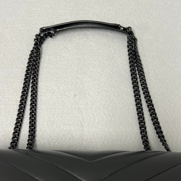 Saint Laurent Loulou Medium YSL Shoulder Bag Quilted Leather Black Designer - Picture 2 of 16